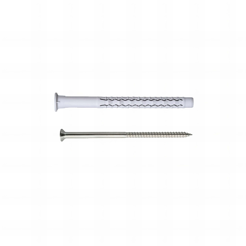 50 chevilles universelles longues - à extension - vis tête fendue acier Torx - diamètre 8 mm