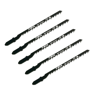 5 Lames scie Sauteuse CV (pour bois/plexi) Dents affutées Croisées Avoyées 75/100Mm - 4mm Chantourner