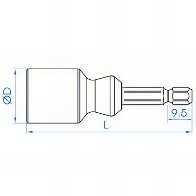 Douille pour tige fileté de diamètre 6 mm - L. 66 mm