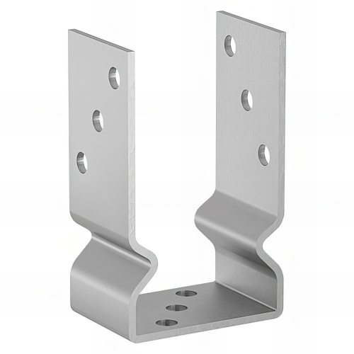 Embase pied de poteau en U avec support zinguée à visser - 121 x 150 x 60 x 4,0 mm