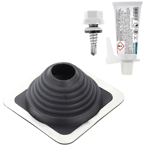 Kit sortie de toiture solin bac acier + 16 vis à cavaliers étanches + colle - Diamètre 6,3mm
