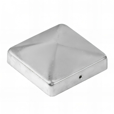 Chapeau de poteau pyramidal zingué à visser - 90 x 90 mm