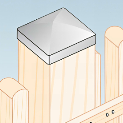 Chapeau de poteau pyramidal zingué à visser - 90 x 90 mm 2