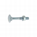 10 Boulons tête ronde collet carré DIN603/555 acier zingués blanc diamètre 8,0 mm