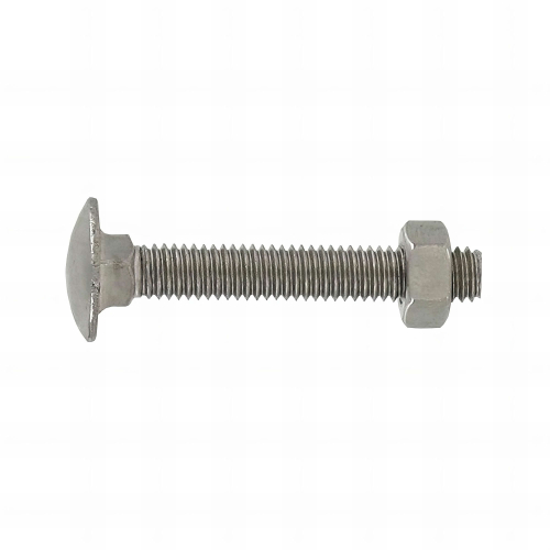 10 Boulons tête ronde collet carré DIN603/555 Inox A2 - diamètre 8 mm
