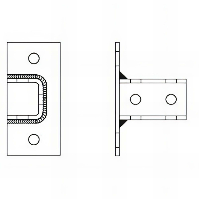 12 supports pour charges lourdes, support base rectangulaire "U" indextrut M12 (41 / 21 - 41 / 41)