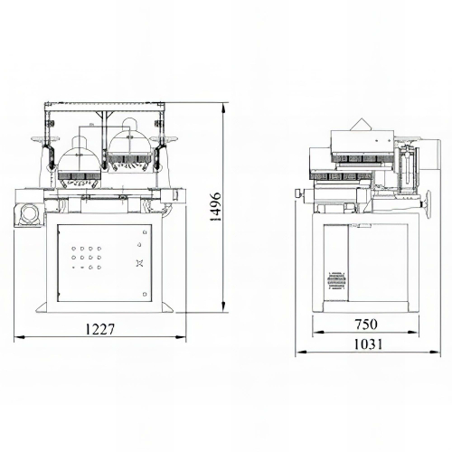 Ponceuse brosseuse à deux agrégats 2 200 W - 400 V - Lu. 300 mm