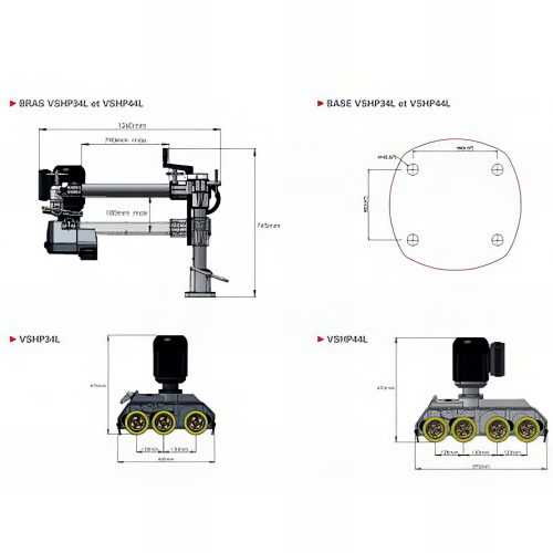 Entraîneur triphasé 4 rouleaux - bras 1 050 mm pour combinée - toupie - ponceuse - 750 W 400 V