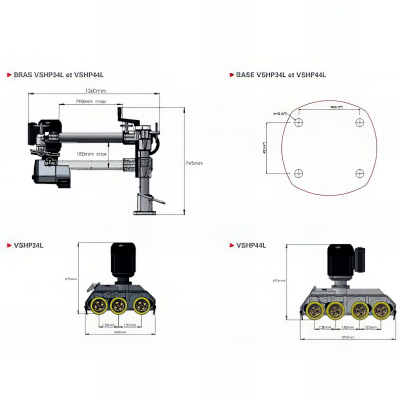 Entraîneur triphasé 4 rouleaux - bras 1 050 mm pour combinée - toupie - ponceuse - 750 W 400 V