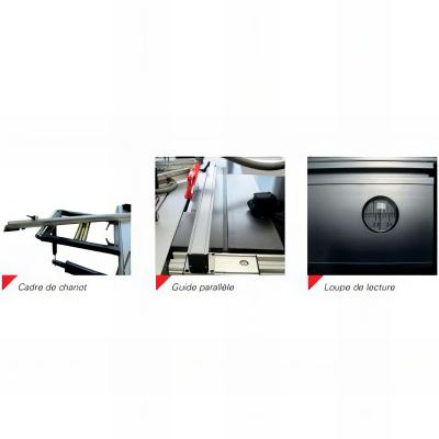 Scie à format monophasée D. 254 mm - chariot 1 300 mm - 2 200 W 230 V 2