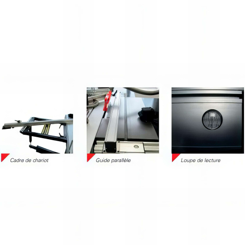 Scie à format monophasée D. 254 mm - chariot 1 300 mm - 2 200 W 230 V