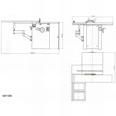 Scie à format monophasée D. 254 mm - chariot 1 300 mm - 2 200 W 230 V