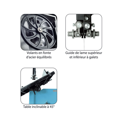 Scie à ruban bois volant D. 470 mm 230V - 1900W - SRU470 - LEMAN 2