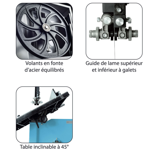 Scie à ruban bois volant D. 470 mm 400V - 2000W - SRU470T - LEMAN