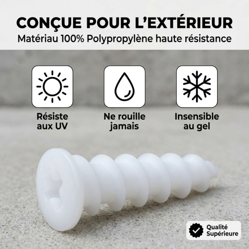 25 Chevilles pour fixation directe dans les isolants polystyrène - D. 23 x 50 mm - Empreinte Embout PH3