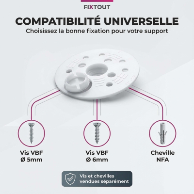 100 rondelles d'isolation avec capuchon KC D. 60 mm pour vis VBF ou cheville NFA - Fixtout 2