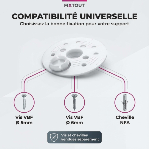 100 rondelles d'isolation avec capuchon KC D. 60 mm pour vis VBF ou cheville NFA - Fixtout