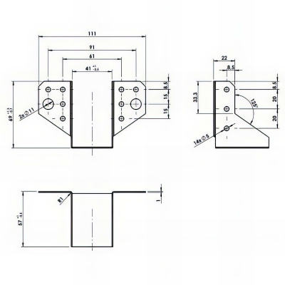 Sabot de charpente léger galvanisé à ailes extérieures - Larg. 41 x Ht. 70 mm 2