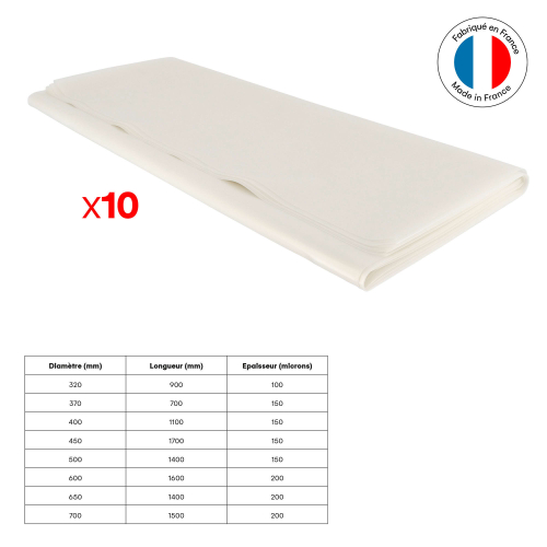 10 sacs Rotofor de récupération à copeaux et poussières de bois en plastique - Résistants - Transparents - Fabrication française
