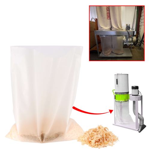 10 sacs Rotofor de récupération à copeaux et poussières de bois en plastique - Résistants - Transparents - Fabrication française