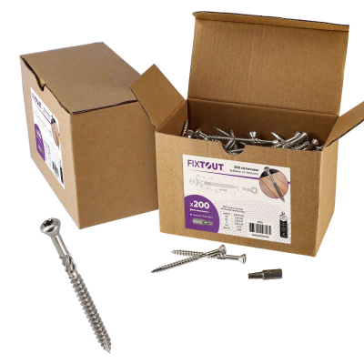 Lot de 400 vis terrasse - tête fraisée réduite TORX 25 - Diamètre 5 mm