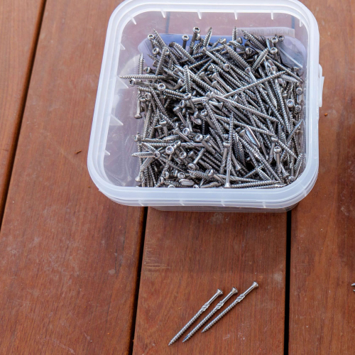 Lot de 200 vis terrasse en INOX A2 à tête réduite crantée - Diamètre de 5 mm