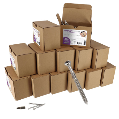 Lot de 2600 vis terrasse en Inox A2 - Tête fraisée réduite empreinte TX 25 - 13 Embouts offerts - Diamètre 5mm