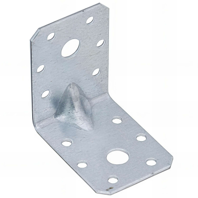 Équerre d'assemblage renforcée acier galvanisée 60x60x 45mm - Ep 2mm - Connecteurs pour le bois 90°- Fabriqué en Europe