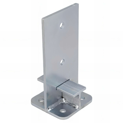 Pied de poteau en âme zingué à visser - 100 x 200 x 6,0 mm