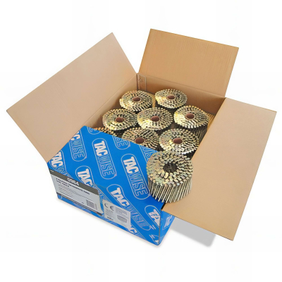 Boîte de 4000 clous à tête plate, annelés extra galvanisés en rouleau D. 2,8 x 64 mm - Tacwise