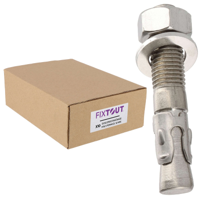 Lot de 10 goujons d'ancrage en acier inox A2 M16 - Diamètre 16 mm