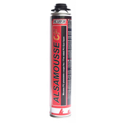 Mousse polyuréthane pistolable ALSAMOUSSE CF B1 coupe feu 750 ml - Alsafix