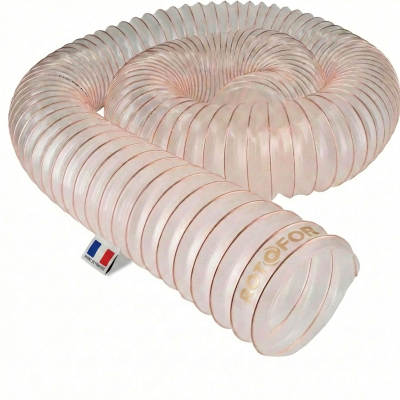 Gaine flexible d'aspiration en polyuréthane pour aspirateur à copeaux haute résistance - Longueur 5 mètres
