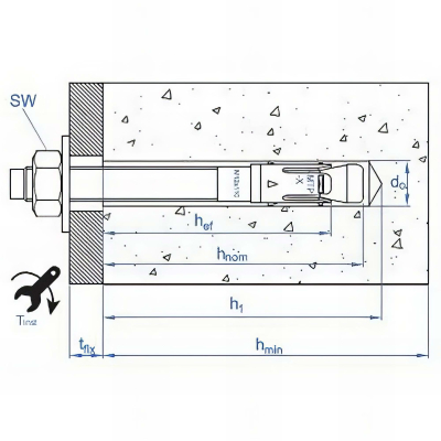 100 Goujons d'ancrage mâle charges lourdes - tige zinguée - bague sherardisée - M8 x 80 mm 2