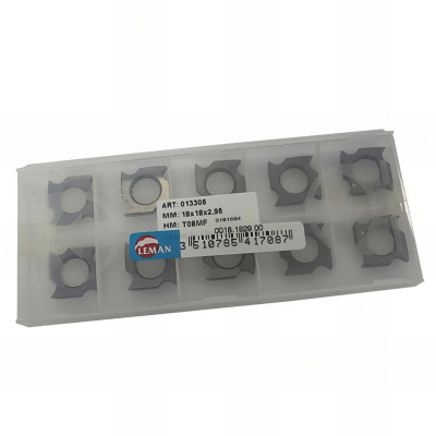 Lot de 10 plaquettes réversibles au carbure K30 18x18x1,95 mm Al. 10 mm pour bois - 0018.1819.00 - Leman