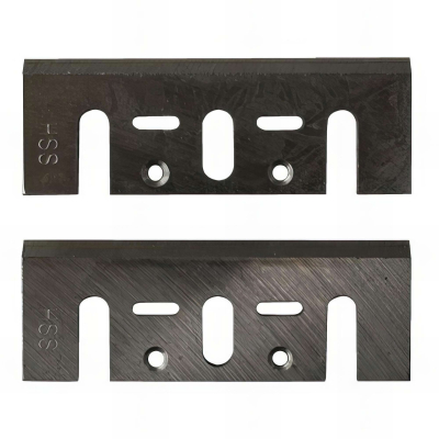 Jeu de 2 fers carbure HM, réaffûtables, pour rabots portatifs 82x28x3 mm HITACHI pour bois - 140.711.00 - Leman