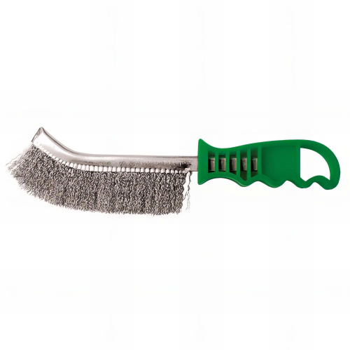 Lot de 15 brosses manuelles avec manche plastique fil inox 0,30 mm pour bois, pierre et métal - Décapage dur - 740.236 - Leman