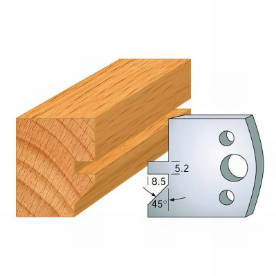 Jeu de 2 fers profilés acier Ht. 40 mm N°084 Rainure chanfrein - 800.084 - Leman