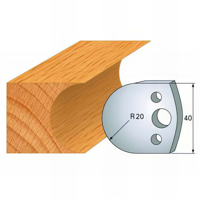 Jeu de 2 fers profilés acier Ht. 40 mm N°131 Congés R.20 mm - 800.131 - Leman