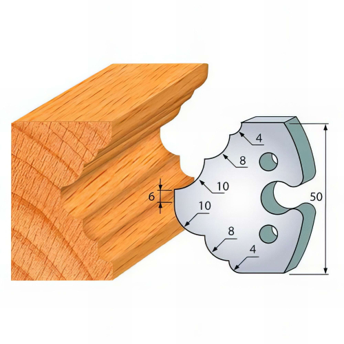 Jeu de 2 fers profilés acier Ht. 50 mm N°275 1/4 de rond et congé 4-8 et 10 mm - 855.275 - Leman