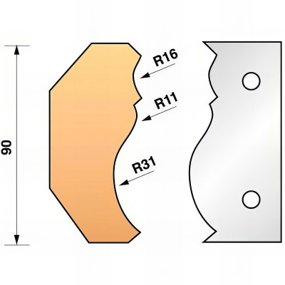 Jeu de 2 fers profilés N°351 pour porte-outils Ht. 90 mm - 955.351 - Leman