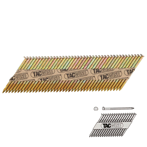 Boîte de 3300 clous, annelés extra galvanisés en bande papier 34° D. 2,8 x 50 mm - Tacwise - 1124