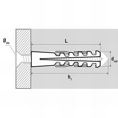 Seau de 600 chevilles nylon sans collerette - 8 x 40 mm 2