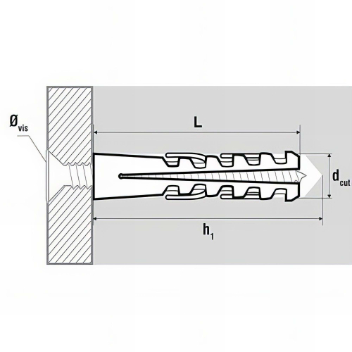 Seau de 600 chevilles nylon sans collerette - 8 x 40 mm