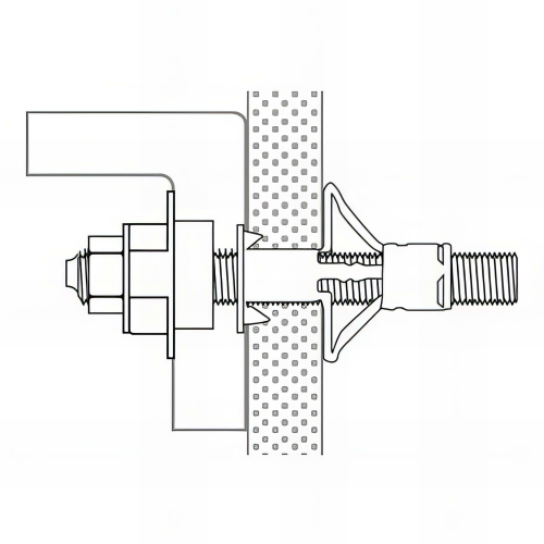 Kit fixation lavabo pour cloisons creuses cheville 8 x 55 mm