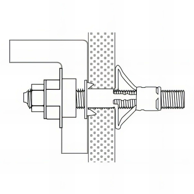 Kit fixation lavabo pour cloisons creuses cheville 8 x 55 mm