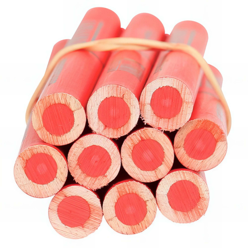 10 crayons gras rouge