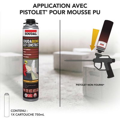 Colle mousse PU non-expansive Soudabond Easy Construct - 750 ml