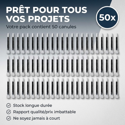Lot de 50 Canules pour scellement chimique sans anneau - Mélange homogène