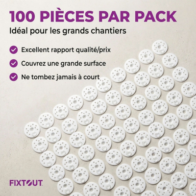 100 rondelles d'isolations avec capuchon KC D. 60 mm pour vis VBF ou cheville NFA - Fixtout